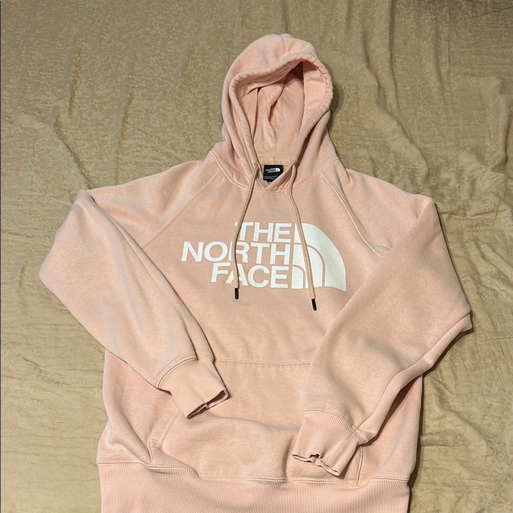 The North Face Pink Sweater with Hood and Logo